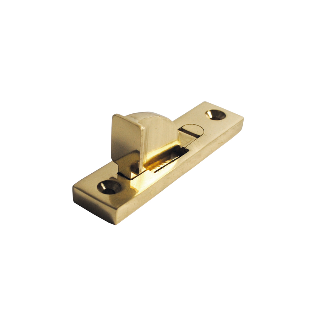 Weekes Sash Stop - Polished Brass